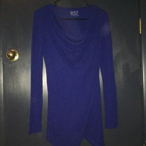 Bright blue sweater/sweater dress.